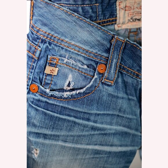 Big Star "Sophie" Distressed Jeans Size 27L Low Rise Boot Cut - Picture 10 of 11